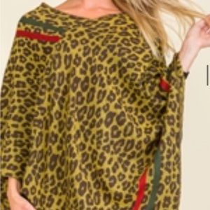 Animal print poncho